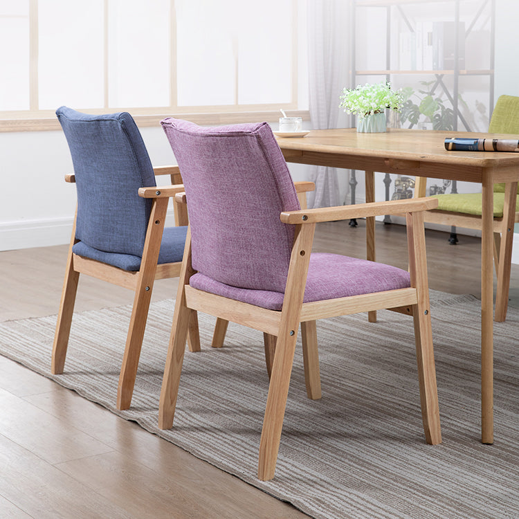 Contemporary Style Solid Wood Open Back Arm Chair Kitchen Dining Room Chairs