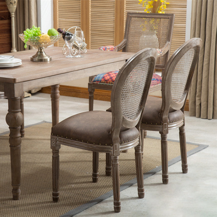 Farmhouse Dining Chair with Wood Legs King Louis Back Side Chair for Home Use