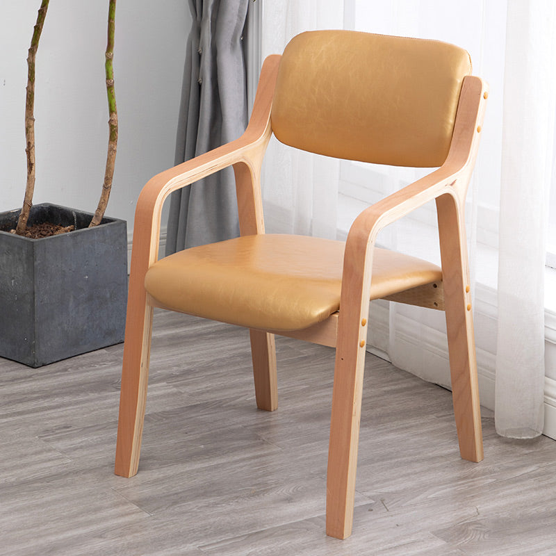 Scandinavian Home Arm Chair Wood Open Back Upholstered Dining Room Chair