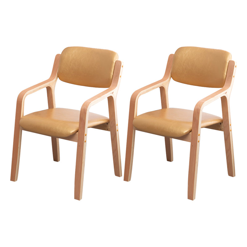 Scandinavian Home Arm Chair Wood Open Back Upholstered Dining Room Chair