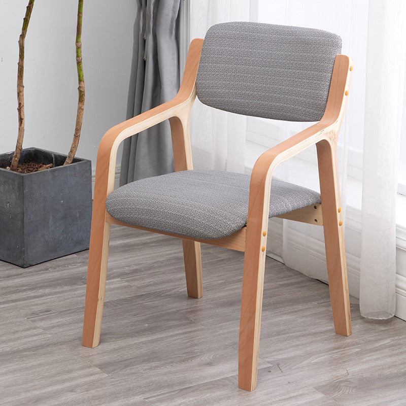 Scandinavian Home Arm Chair Wood Open Back Upholstered Dining Room Chair