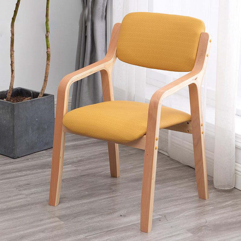 Scandinavian Home Arm Chair Wood Open Back Upholstered Dining Room Chair