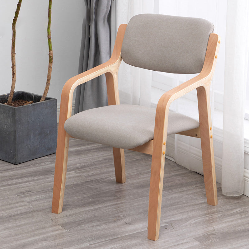 Scandinavian Home Arm Chair Wood Open Back Upholstered Dining Room Chair