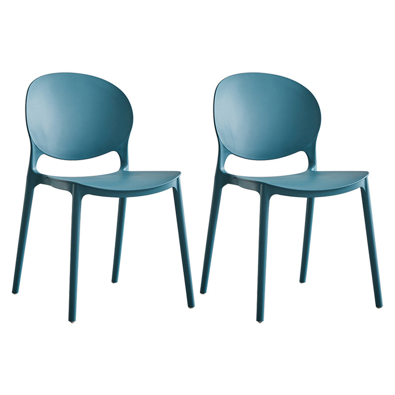 Modern Plastic Open Back Dining Side Chair 32"H Acrylic Dining Chair for Restaurant