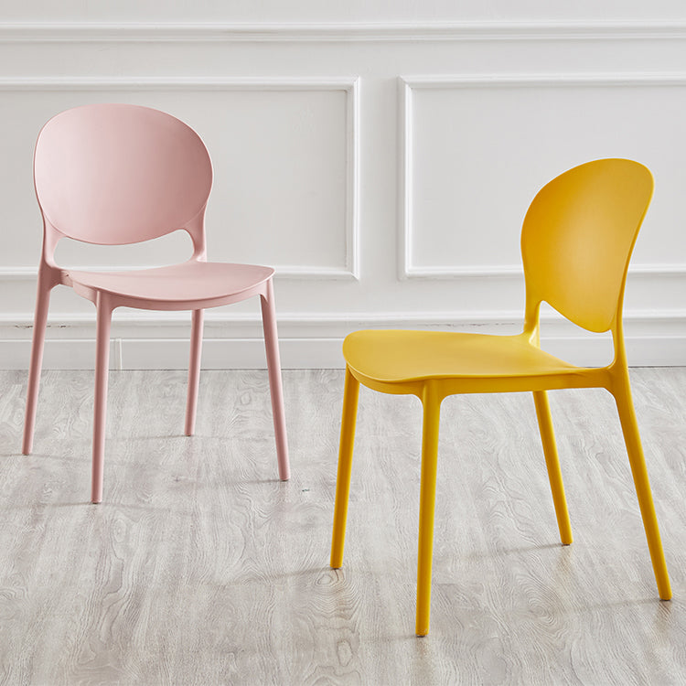 Modern Plastic Open Back Dining Side Chair 32"H Acrylic Dining Chair for Restaurant