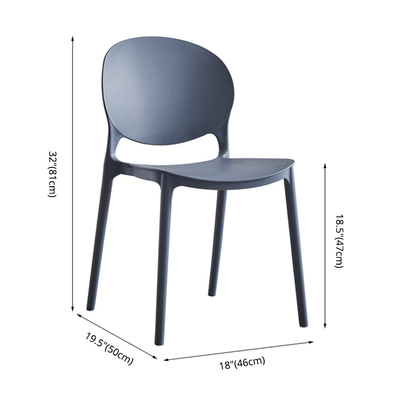 Modern Plastic Open Back Dining Side Chair 32"H Acrylic Dining Chair for Restaurant