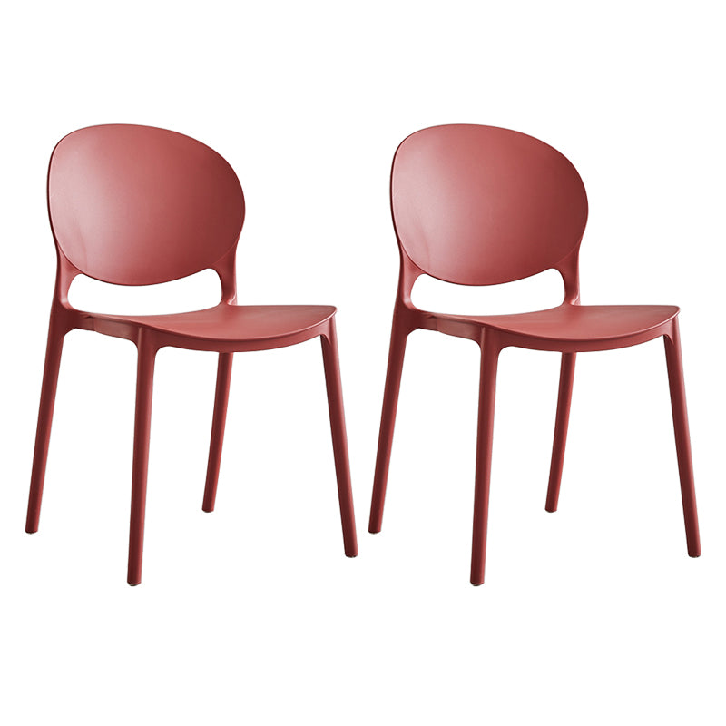 Modern Plastic Open Back Dining Side Chair 32"H Acrylic Dining Chair for Restaurant