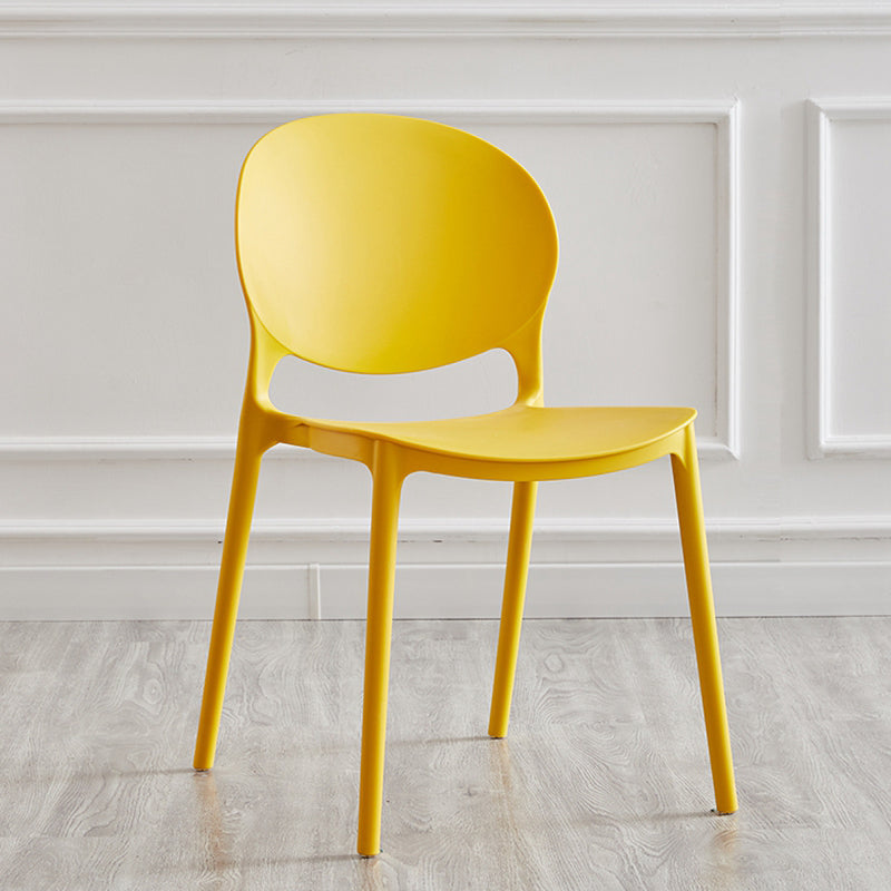 Modern Plastic Open Back Dining Side Chair 32"H Acrylic Dining Chair for Restaurant