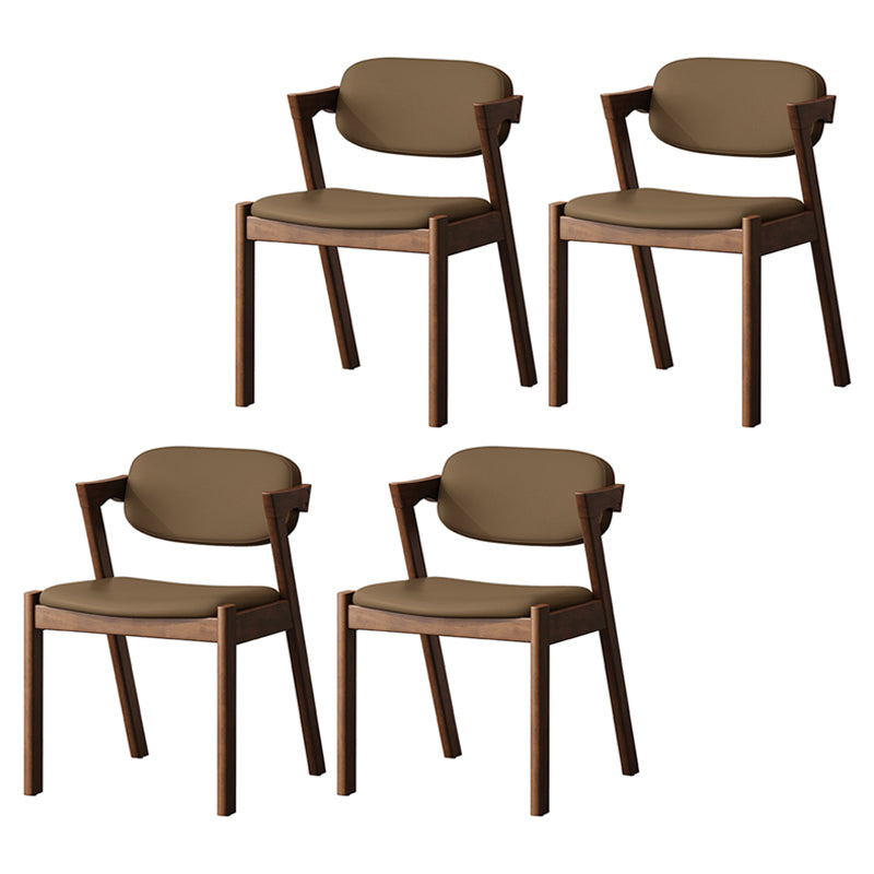Contemporary Kitchen Solid Wood Dining Side Chair Opening Back Dining Side Chair