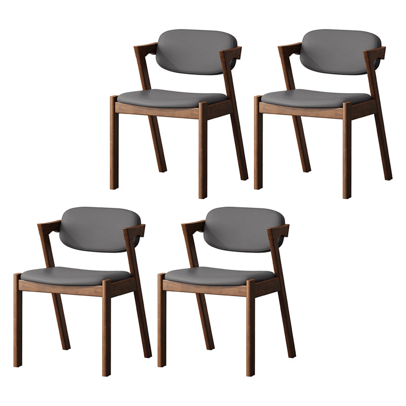 Contemporary Kitchen Solid Wood Dining Side Chair Opening Back Dining Side Chair