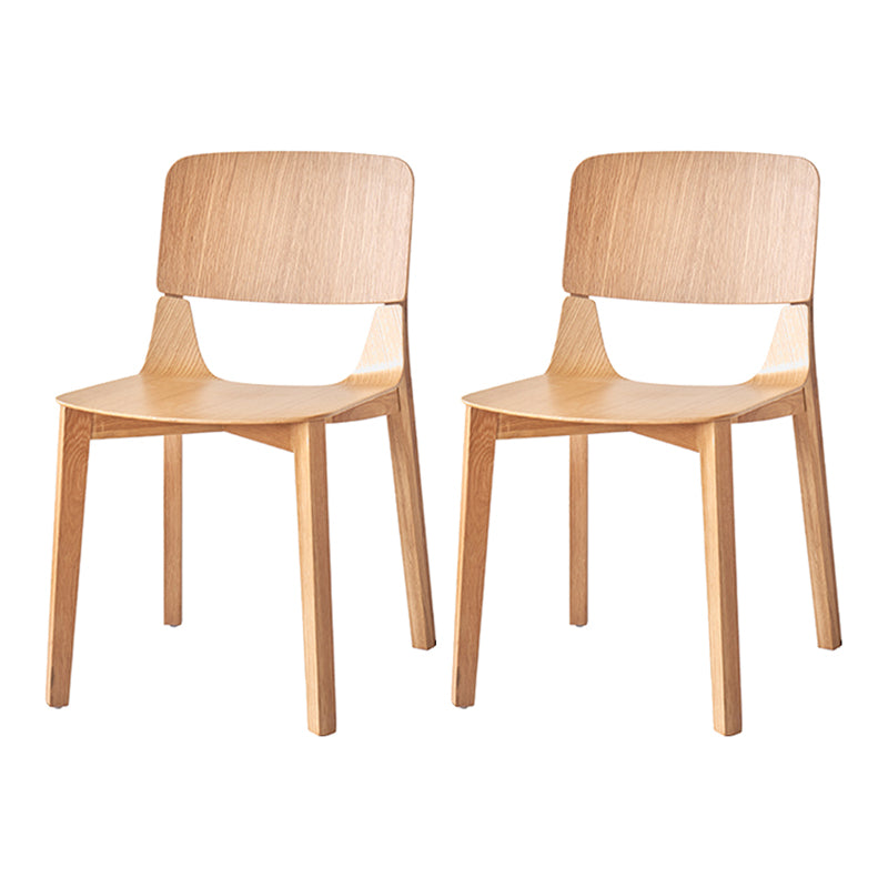 Nordic Style Solid Wood Dining Room Chair Armless Open Back Dining Side Chair for Home Use