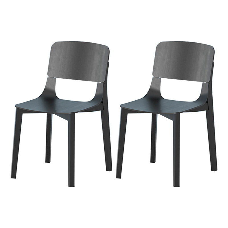 Nordic Style Solid Wood Dining Room Chair Armless Open Back Dining Side Chair for Home Use