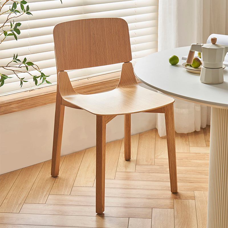 Nordic Style Solid Wood Dining Room Chair Armless Open Back Dining Side Chair for Home Use