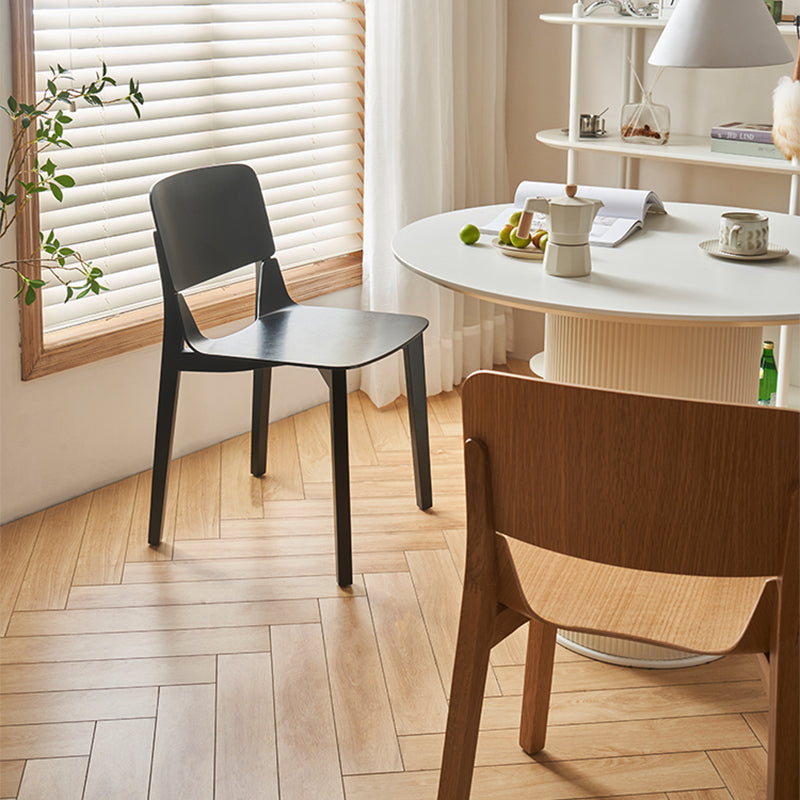 Nordic Style Solid Wood Dining Room Chair Armless Open Back Dining Side Chair for Home Use