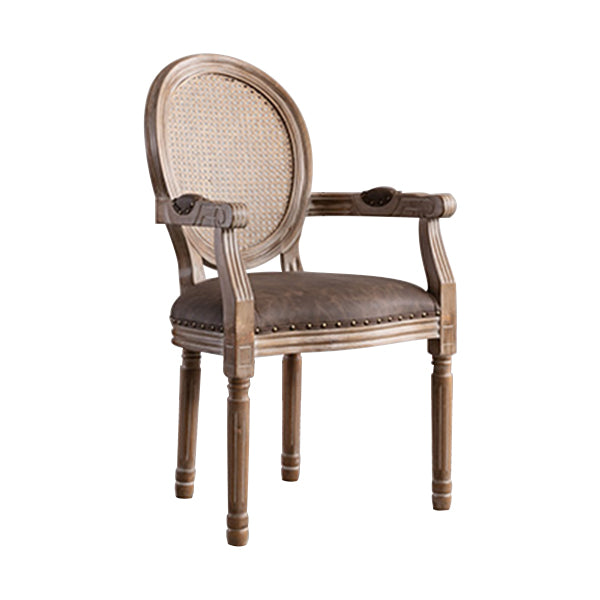 Fauteuil de salle à manger de ferme avec pieds en bois, chaise latérale à dossier King Louis pour usage domestique