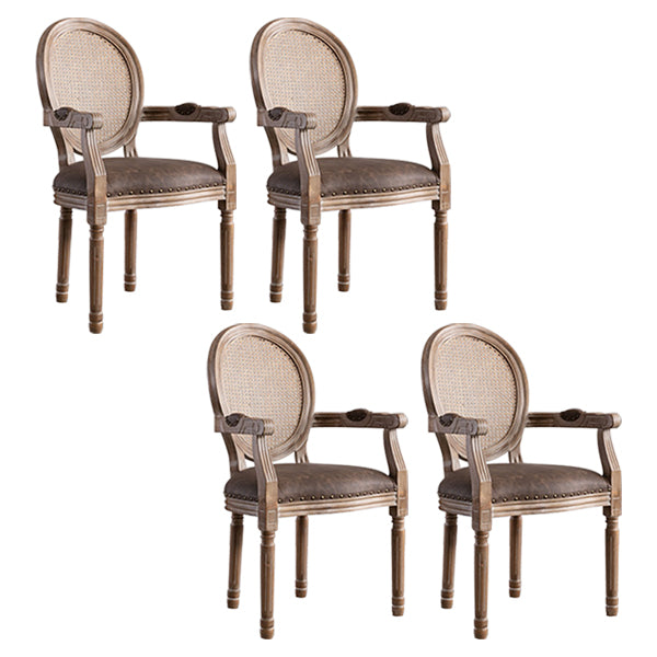 Fauteuil de salle à manger de ferme avec pieds en bois, chaise latérale à dossier King Louis pour usage domestique