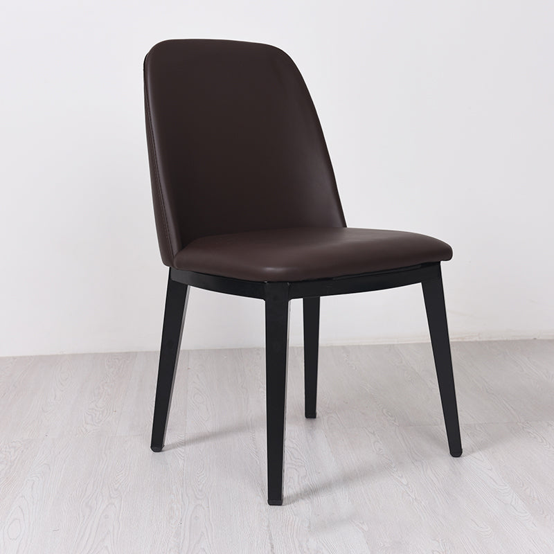 Contemporary Style Dining Side Chair Armless Kitchen Chair with Wooden Legs
