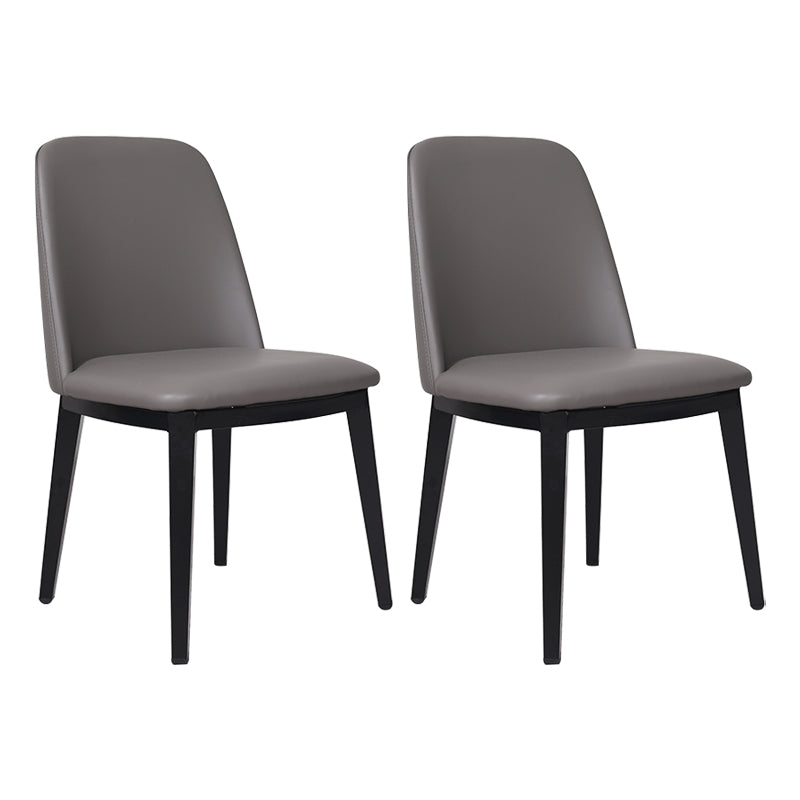 Contemporary Style Dining Side Chair Armless Kitchen Chair with Wooden Legs