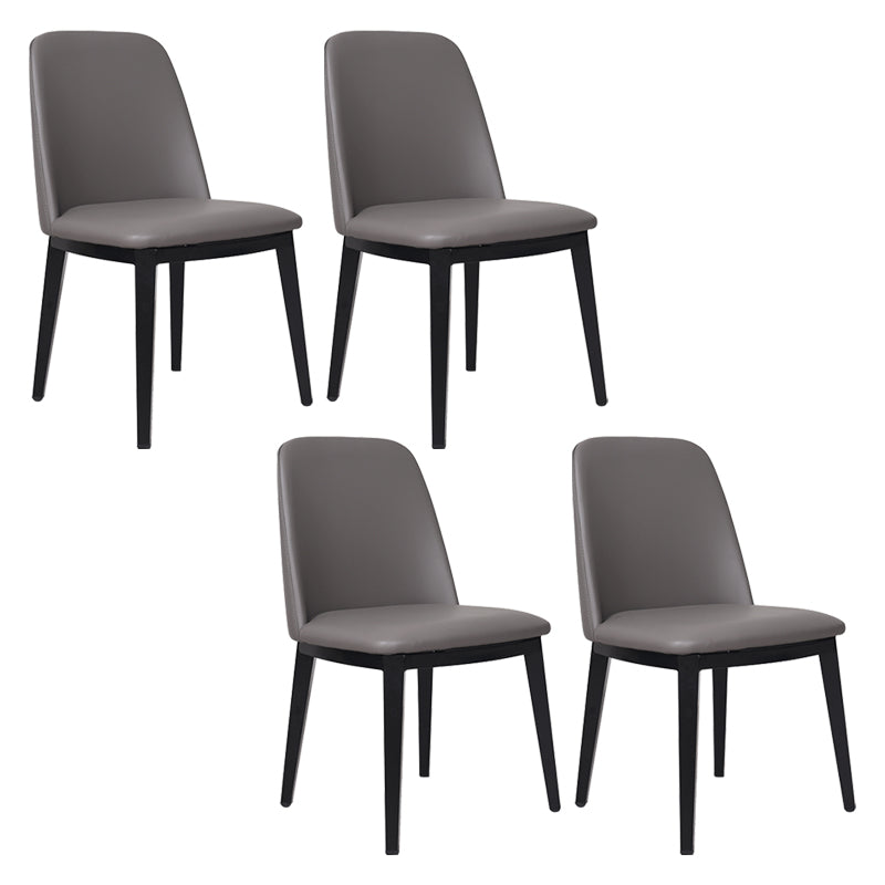 Contemporary Style Dining Side Chair Armless Kitchen Chair with Wooden Legs
