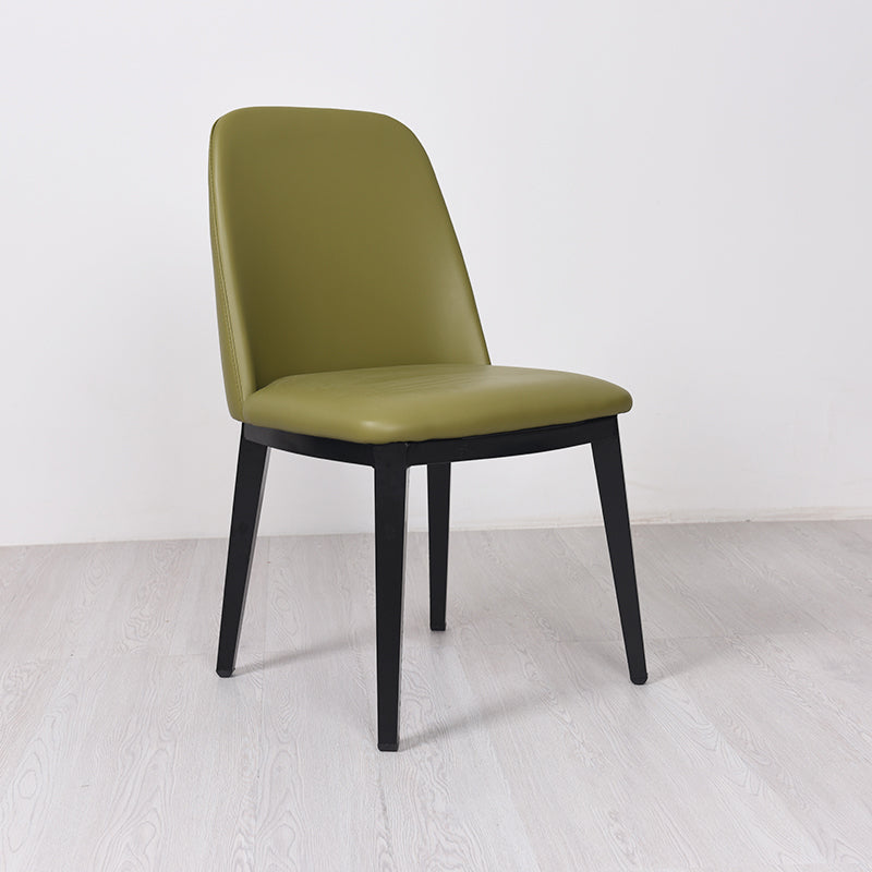 Contemporary Style Dining Side Chair Armless Kitchen Chair with Wooden Legs