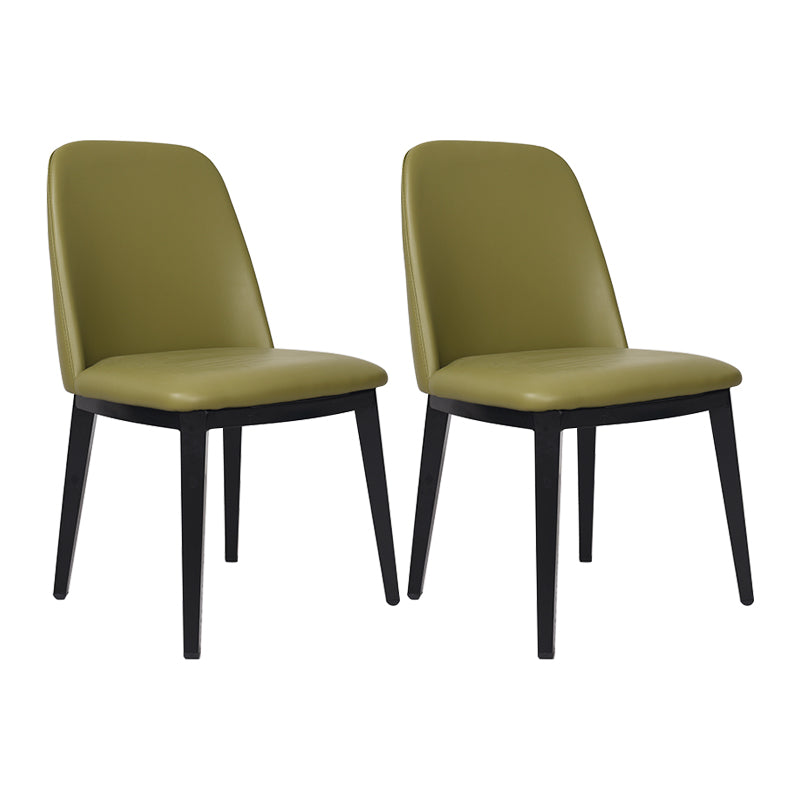 Contemporary Style Dining Side Chair Armless Kitchen Chair with Wooden Legs