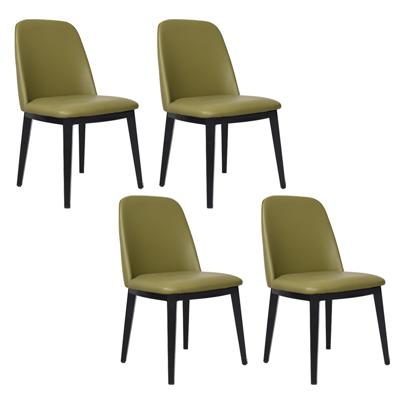 Contemporary Style Dining Side Chair Armless Kitchen Chair with Wooden Legs