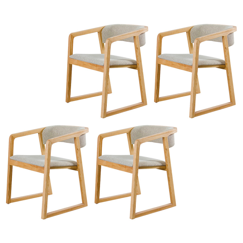 Glam Style Wooden Dining Arm Chair Matte Finish Open Back Dining Chair for Dinning Room