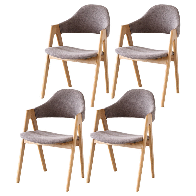Chaise de salle à manger latérale contemporaine en bois massif, chaise d'appoint à dossier ouvert pour usage domestique