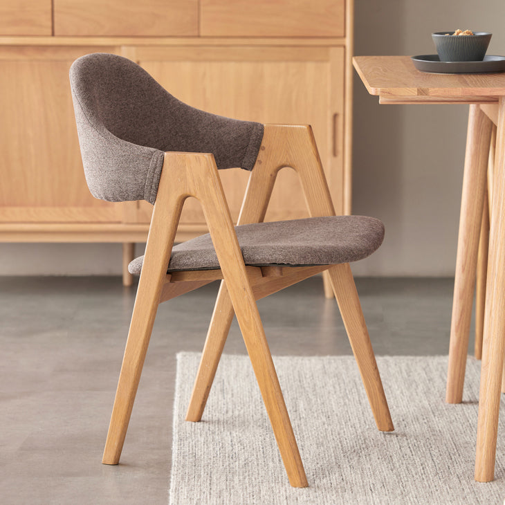 Chaise de salle à manger latérale contemporaine en bois massif, chaise d'appoint à dossier ouvert pour usage domestique
