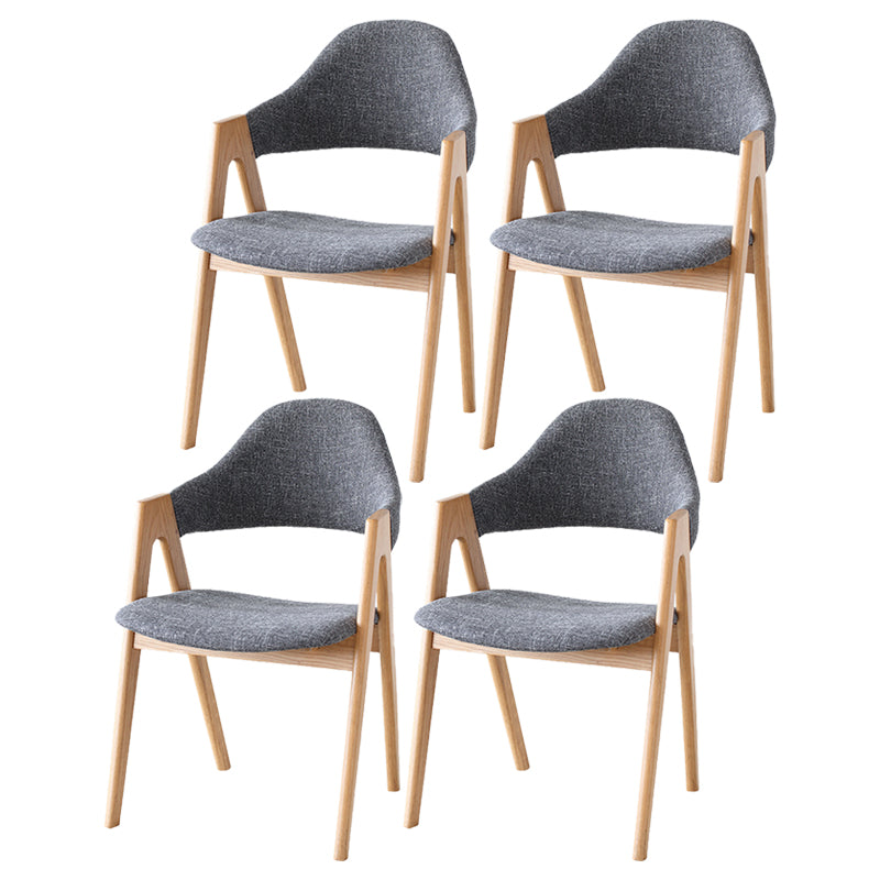 Chaise de salle à manger latérale contemporaine en bois massif, chaise d'appoint à dossier ouvert pour usage domestique