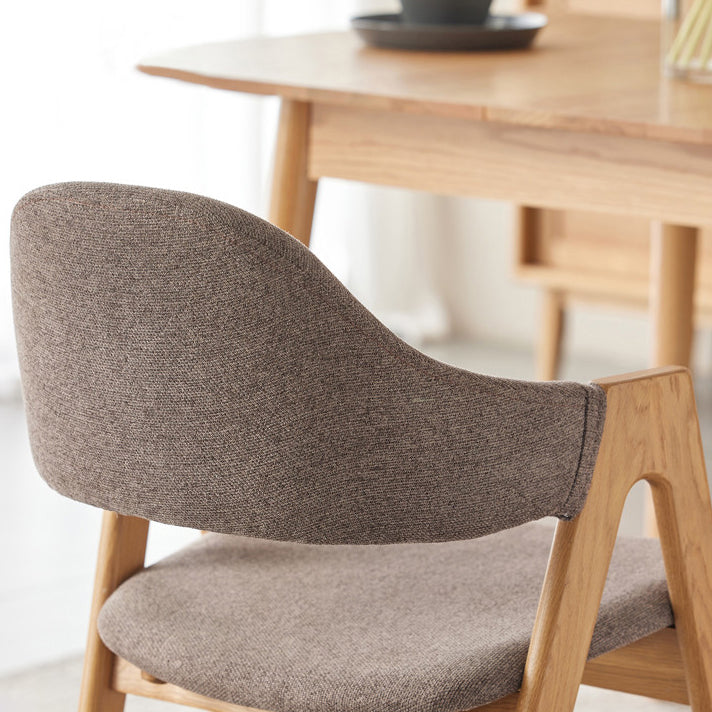 Chaise de salle à manger latérale contemporaine en bois massif, chaise d'appoint à dossier ouvert pour usage domestique
