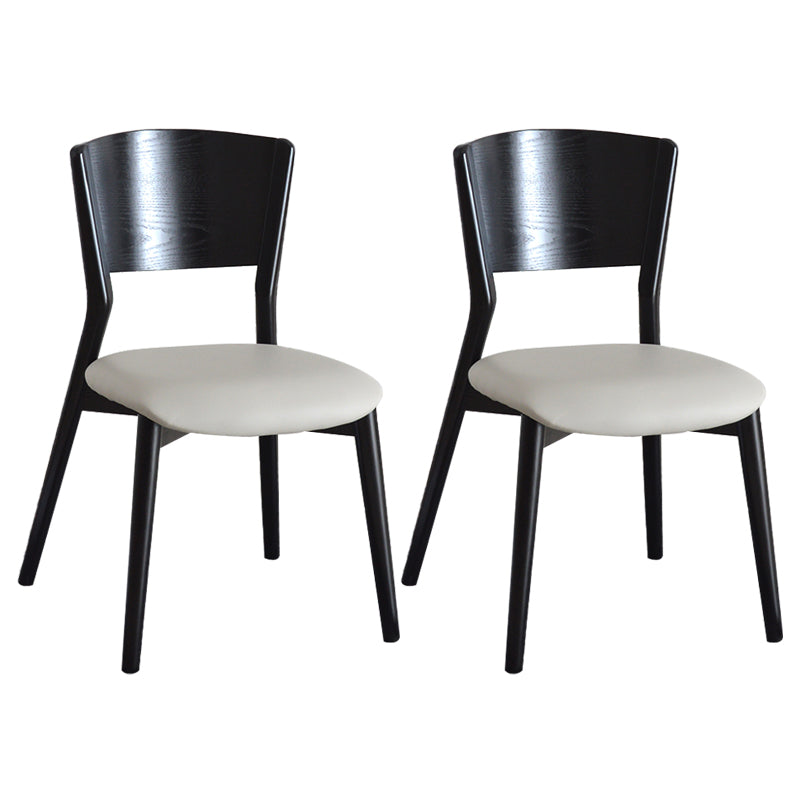 Chaise de salle à manger industrielle, chaise latérale à dossier ouvert avec pieds en bois pour usage domestique