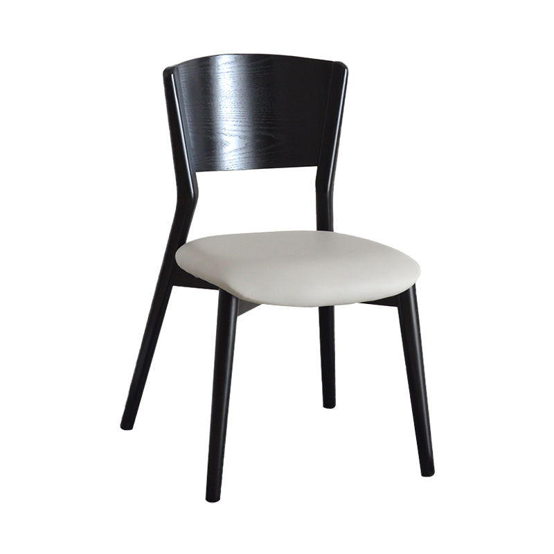 Chaise de salle à manger industrielle, chaise latérale à dossier ouvert avec pieds en bois pour usage domestique