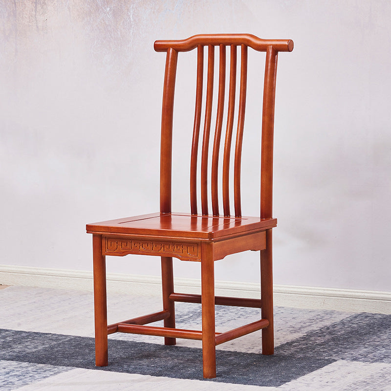 Traditional Style Solid Wood Side Chair Matte Finish Slat Back Dining Chair for Home