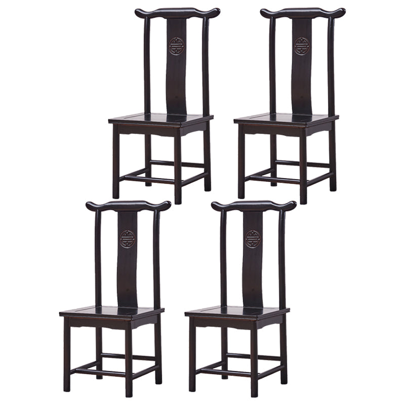 Traditional Style Solid Wood Side Chair Matte Finish Slat Back Dining Chair for Home
