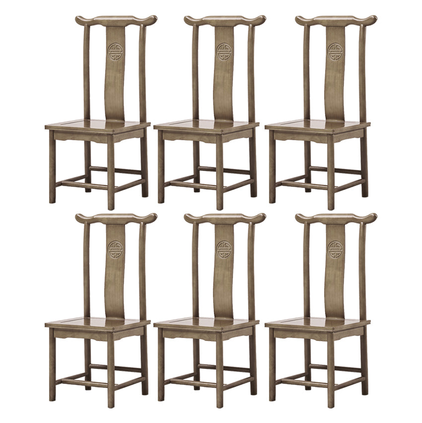 Traditional Style Solid Wood Side Chair Matte Finish Slat Back Dining Chair for Home