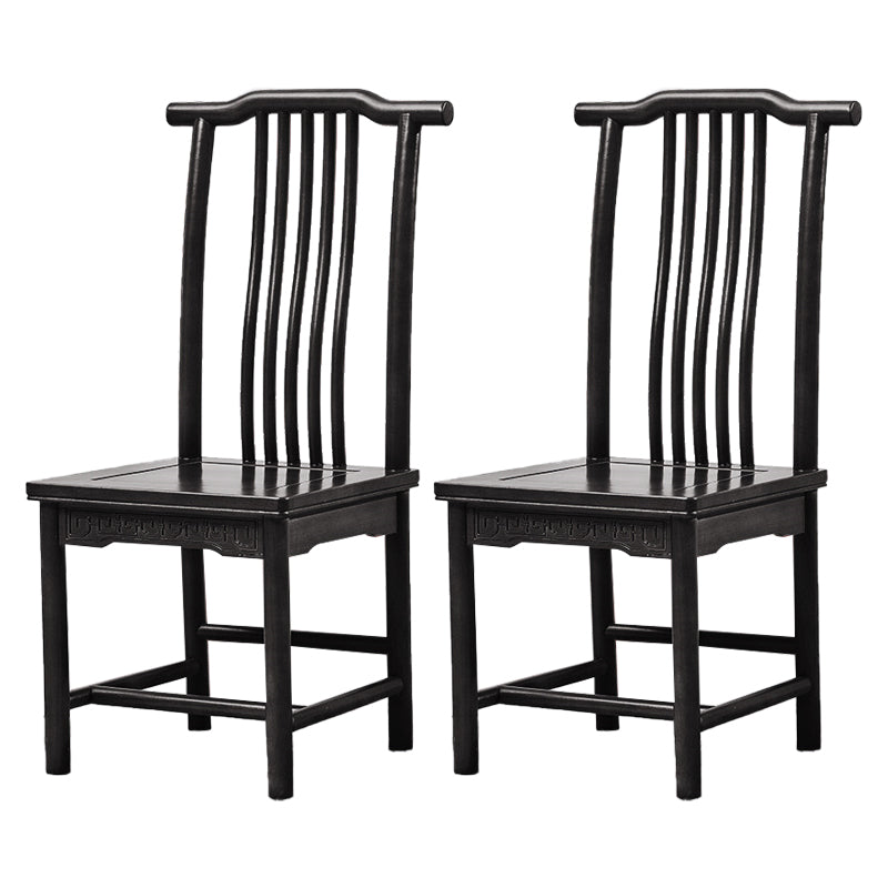 Traditional Style Solid Wood Side Chair Matte Finish Slat Back Dining Chair for Home
