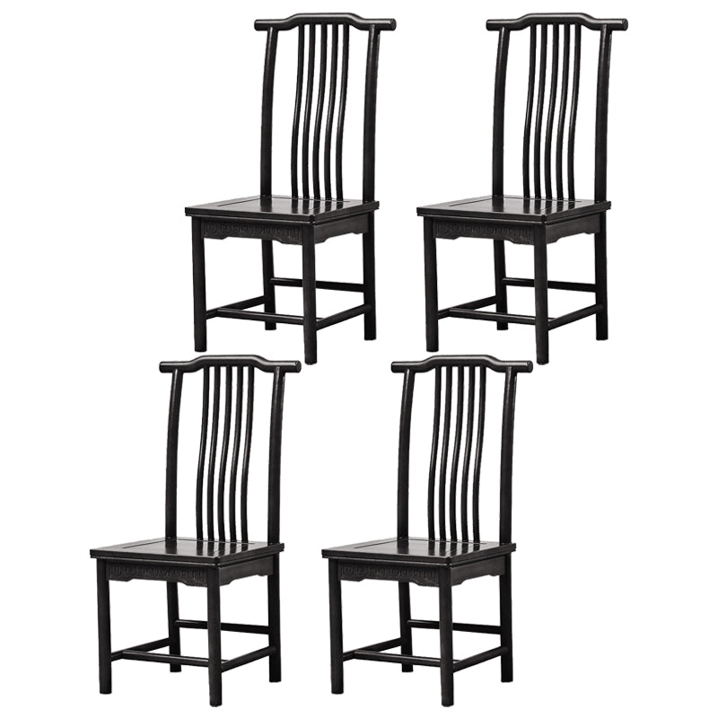 Traditional Style Solid Wood Side Chair Matte Finish Slat Back Dining Chair for Home