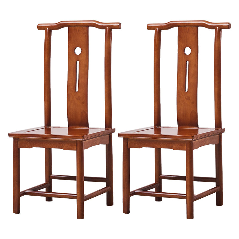 Traditional Style Solid Wood Side Chair Matte Finish Slat Back Dining Chair for Home