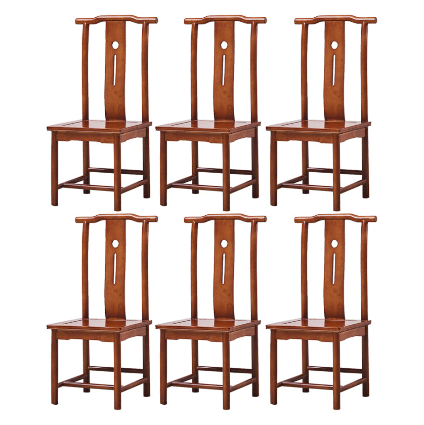 Traditional Style Solid Wood Side Chair Matte Finish Slat Back Dining Chair for Home
