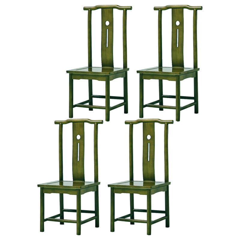 Traditional Style Solid Wood Side Chair Matte Finish Slat Back Dining Chair for Home