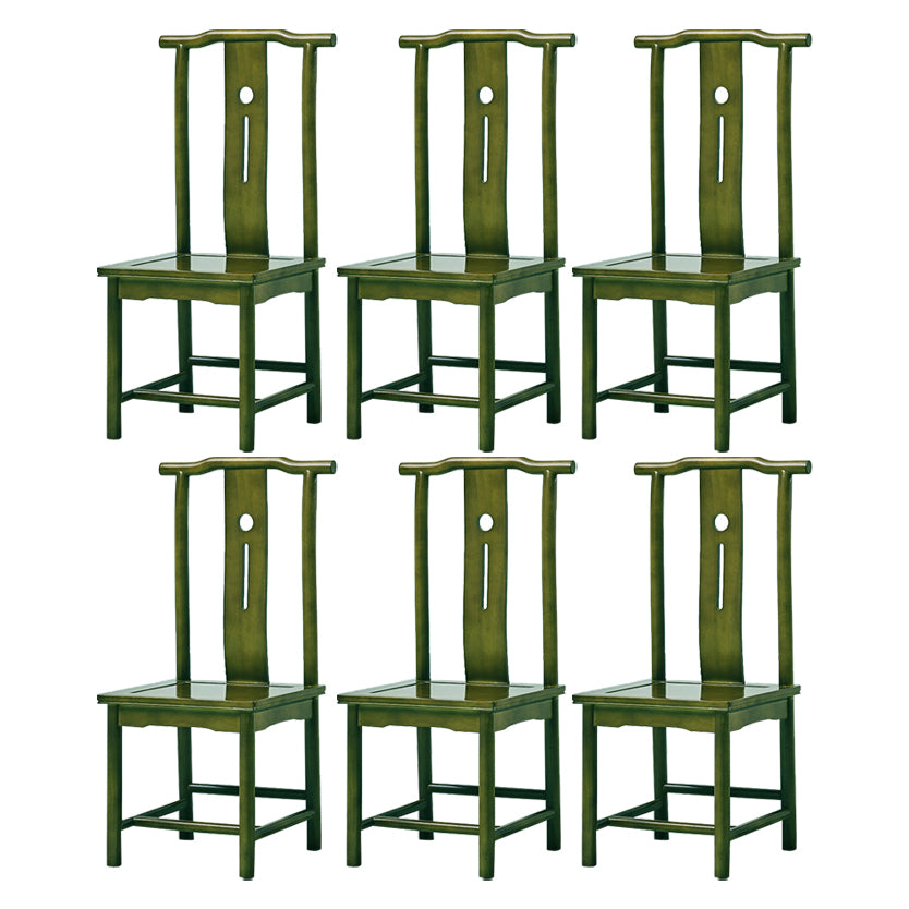 Traditional Style Solid Wood Side Chair Matte Finish Slat Back Dining Chair for Home