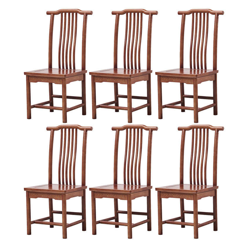 Traditional Style Solid Wood Side Chair Matte Finish Slat Back Dining Chair for Home
