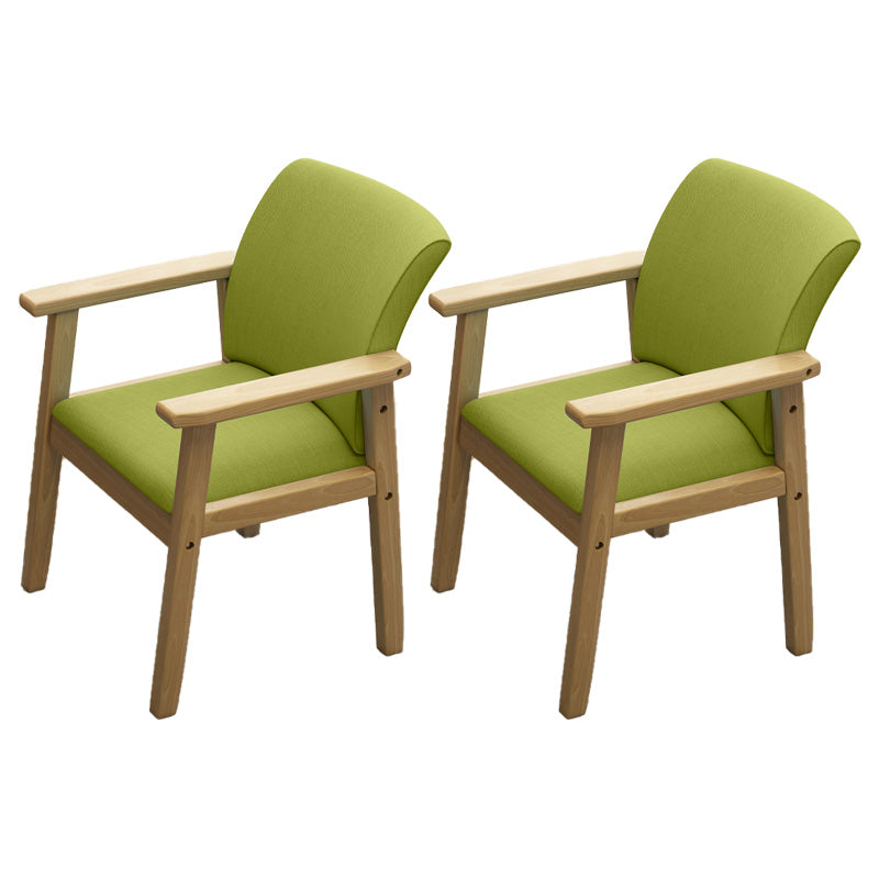 Modern Kitchen Khaki Dining Arm Chair Solid Wood Solid Back Dining Arm Chair