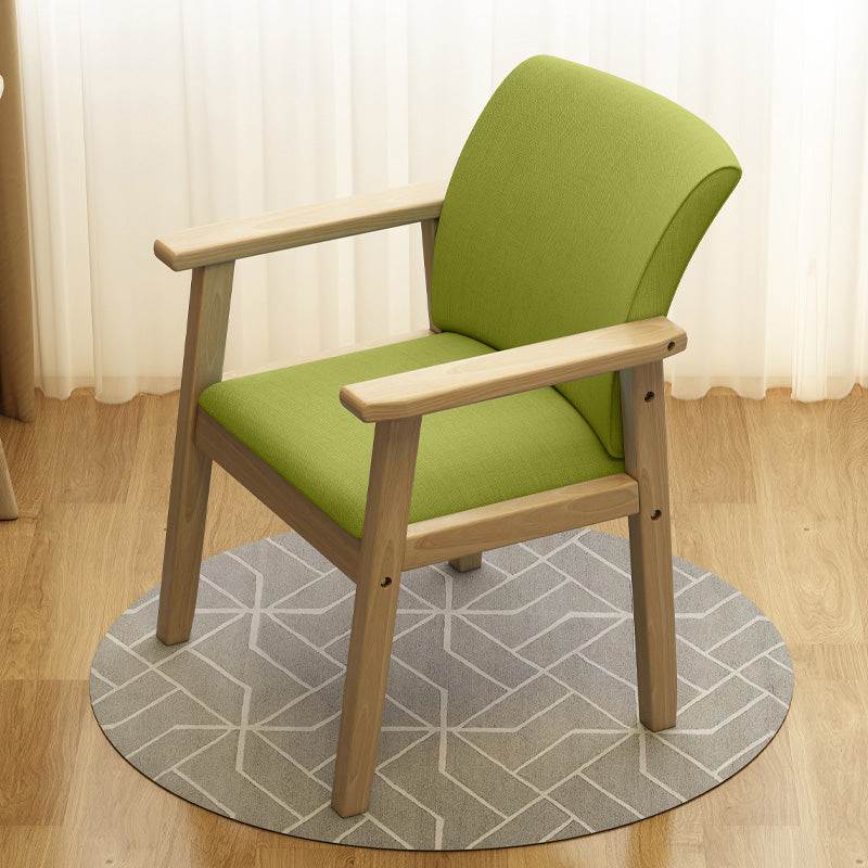 Modern Kitchen Khaki Dining Arm Chair Solid Wood Solid Back Dining Arm Chair