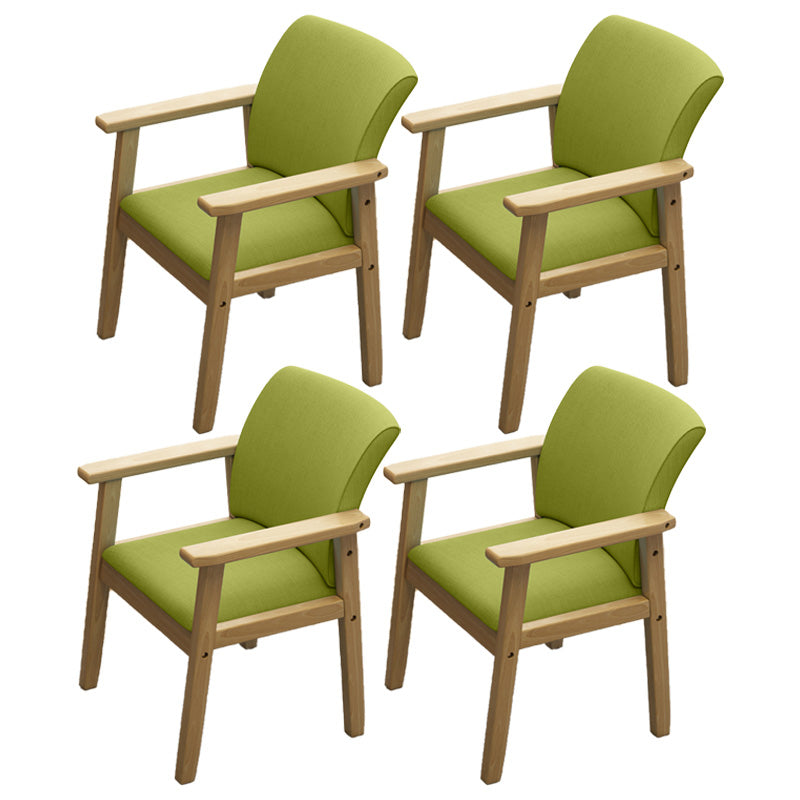 Modern Kitchen Khaki Dining Arm Chair Solid Wood Solid Back Dining Arm Chair