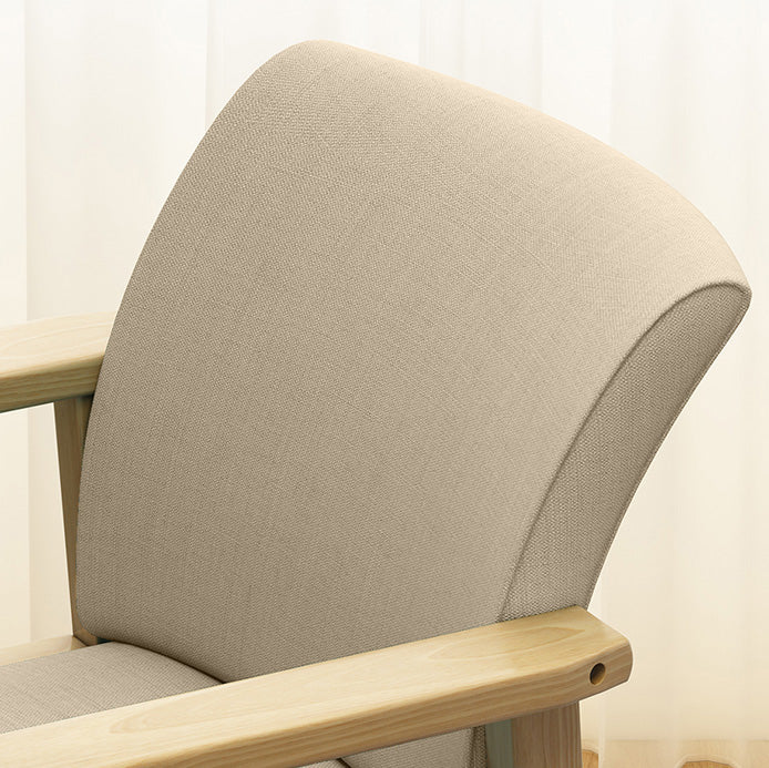 Modern Kitchen Khaki Dining Arm Chair Solid Wood Solid Back Dining Arm Chair
