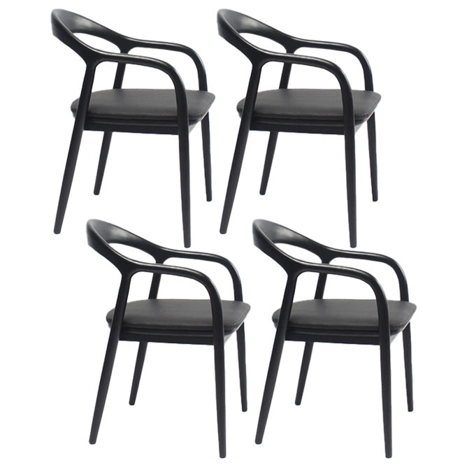 Traditional Style Solid Wood Dining Arm Chair Matte Finish Open Back Dining Chair