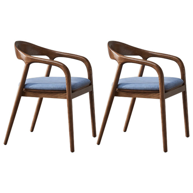 Traditional Style Solid Wood Dining Arm Chair Matte Finish Open Back Dining Chair