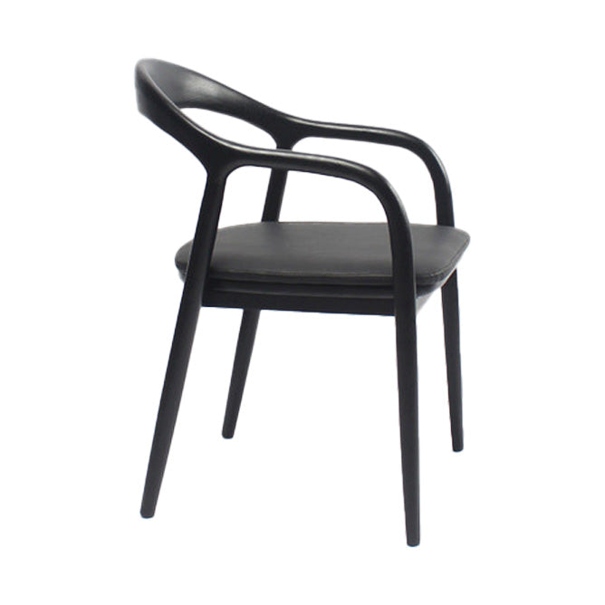 Traditional Style Solid Wood Dining Arm Chair Matte Finish Open Back Dining Chair